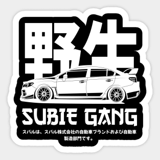 Subie gang white print Sticker